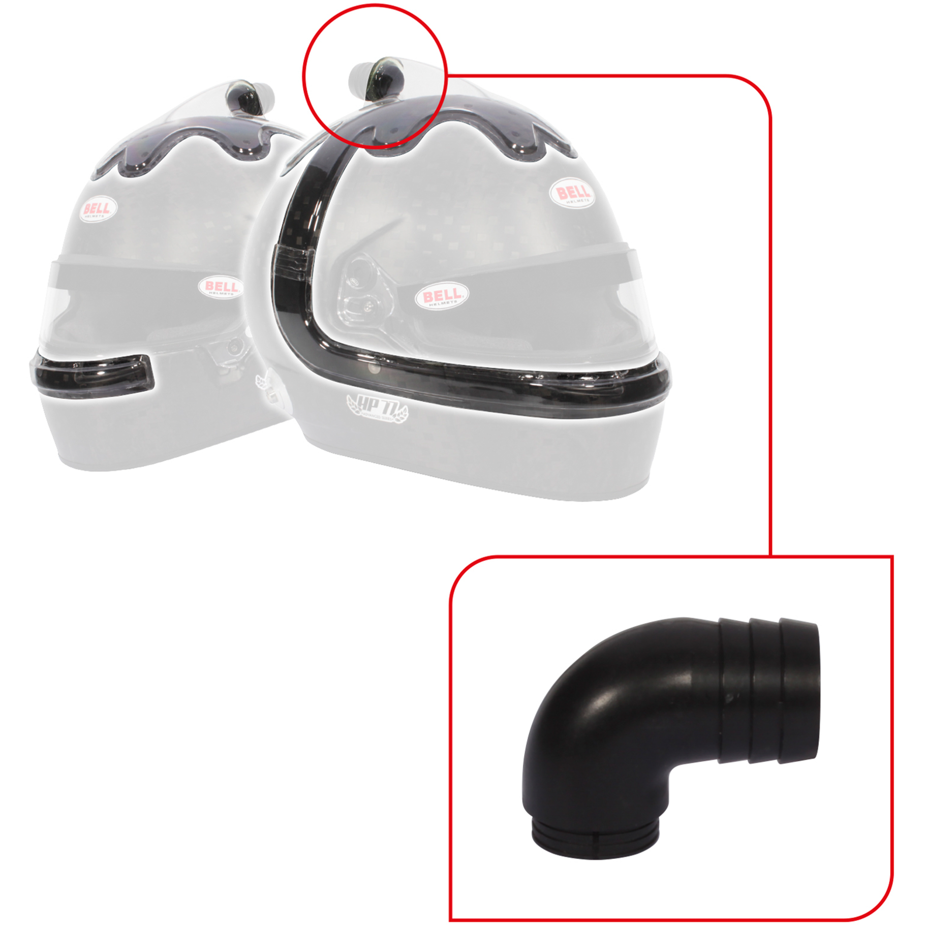 Bell Forced Air Intake Top/Side V20 - 90 Degree