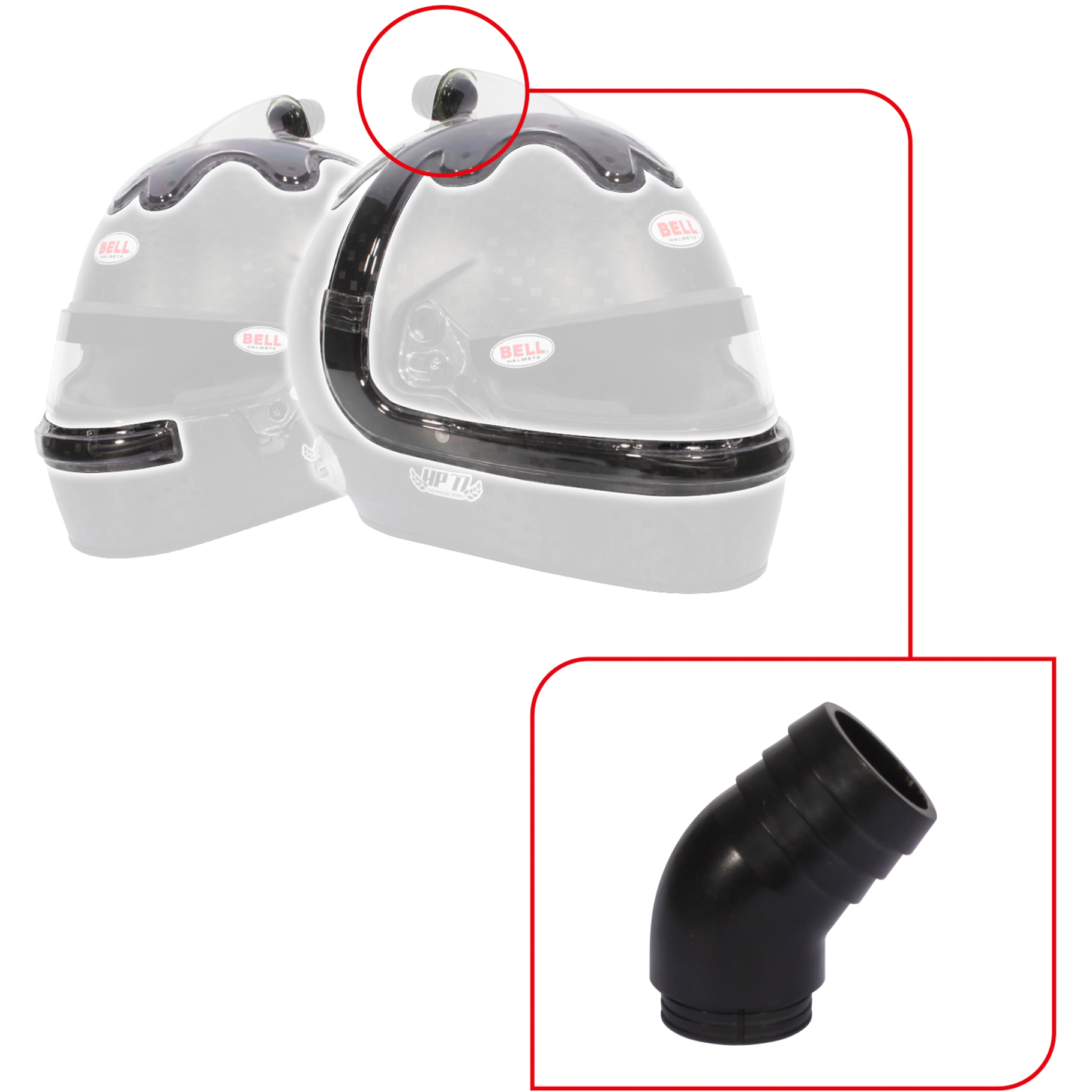 Bell Forced Air Intake Top/Side V20 - 45 Degree