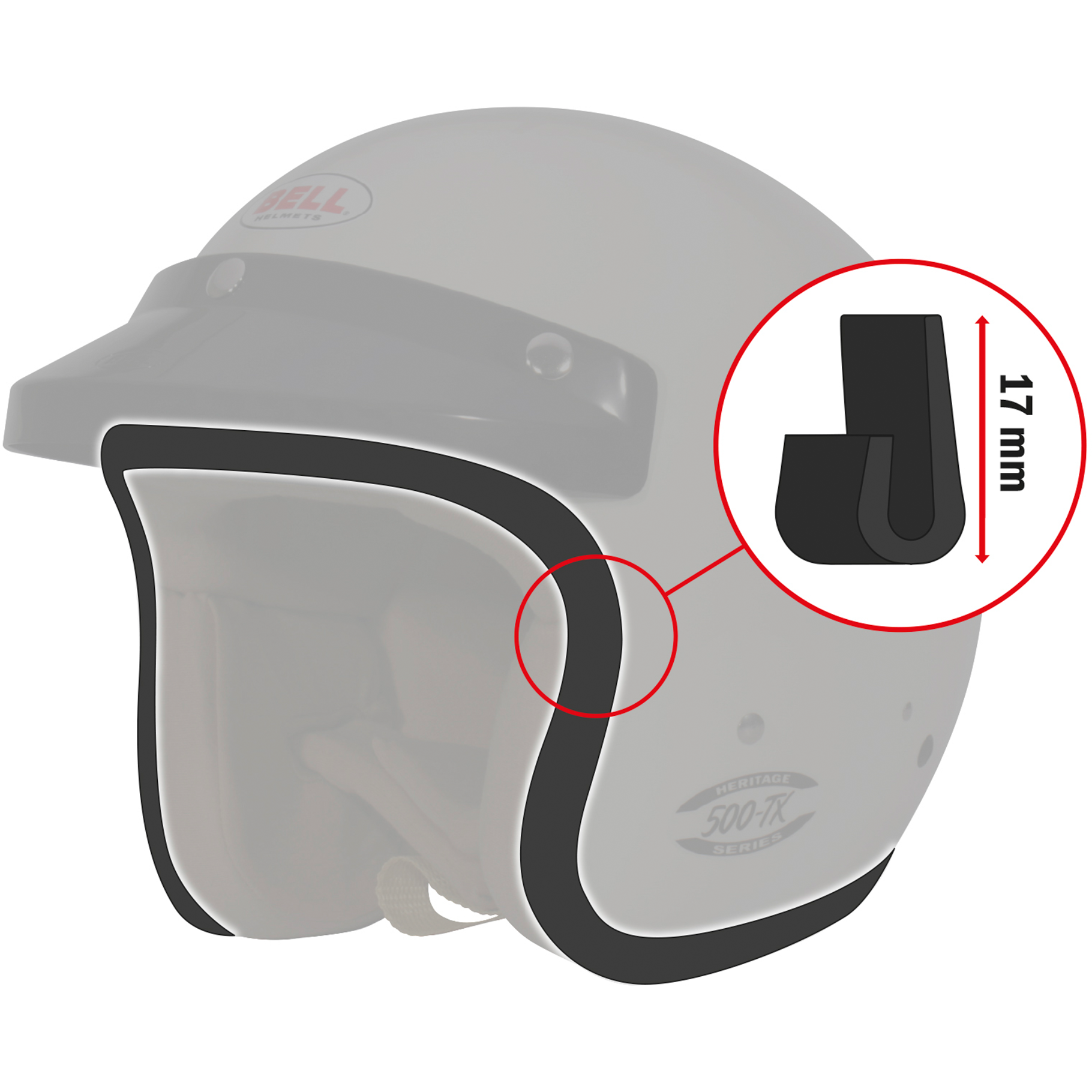 Bell Rubber Profile Kit- Trim Edge 500-TX (V10) 1.4m